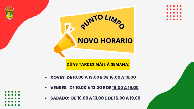 Novo horario para o punto limpo municipal