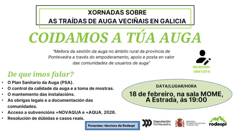 Xornada sobre as traídas veciñais e comunidades de usuarios de auga