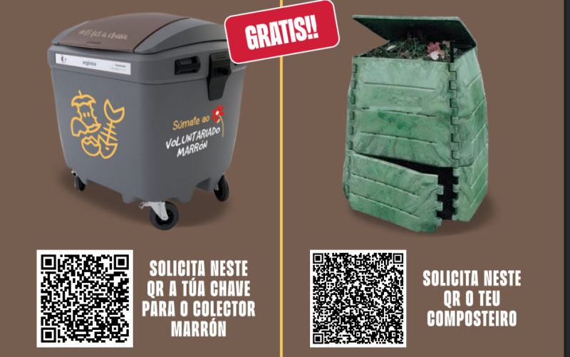 Solicitude de tarxetas para o colector marrón e composteiros
