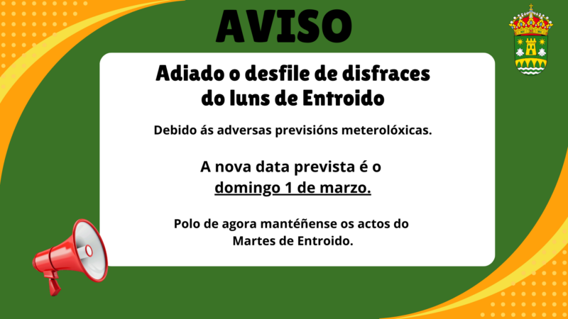 Adiado o desfile do luns de Entroido