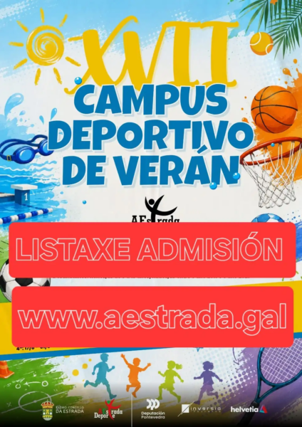 Listaxe admisión Campus Deportivo de Verán 2026
