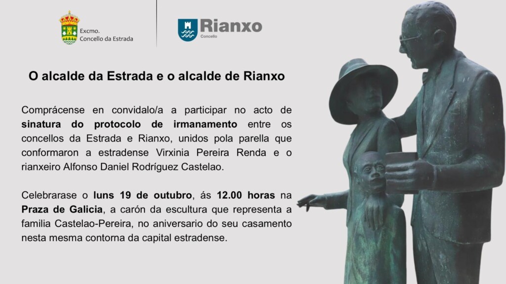 Sinatura do irmanamento entre A Estrada e Rianxo